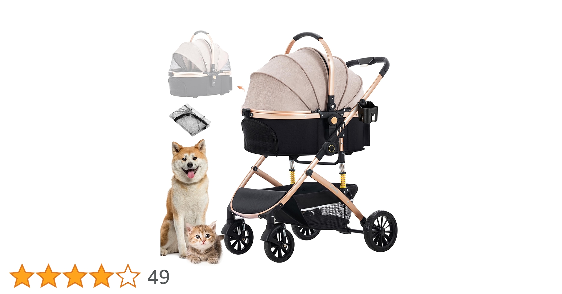 Amazon.co.jp: LPOTIUS ペットカート 分離型 折りたたみ 3way 犬用